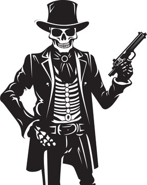Rifle Rattler Gunslinging Skeleton Icon Bonefire Battleground Firearms Graphic Logo
