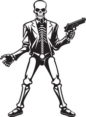 Fototapeta premium Skele Sniper Squadron Firearms Graphic Logo Bonefire Bandits Skeleton with Guns Vector