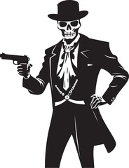 Skele Sniper Guns Graphic Logo Rifle Raider Skeleton with Firearms Vector