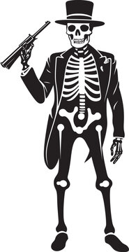 Rifle Rattler Skeleton with Firearms Vector Bonefire Brigade Guns Graphic Icon