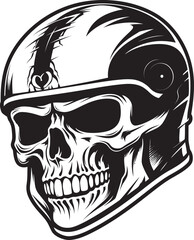 HelmArmor Helmeted Skull Icon Graphic SkeleGuard Vector Icon with Skull in Helmet