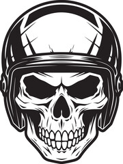 BoneGuard Vector Icon with Skull in Helmet Skull Armor Helmeted Skull Icon Design
