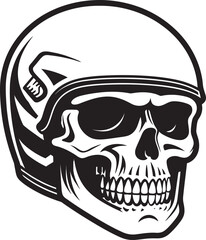 SafeSkull Helmeted Skull Logo Design HelmHero Vector Icon with Skull in Helmet