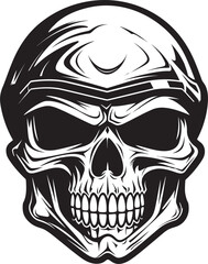 SkeleGuardian Helmeted Skull Graphic Logo BoneKnight Skull Wearing Helmet Icon Design
