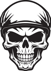HelmHerald Skull Wearing Helmet Logo Design SkullGuardian Vector Icon with Helmeted Skull