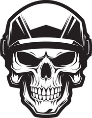 Skull Sentry Vector Logo with Skull in Helmet HelmHerald Helmeted Skull Icon Graphic