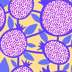Summer fruit seamless pomegranate pattern for wrapping paper and fabrics and linens and kids clothes print