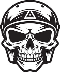SkeleGuardian Vector Icon with Skull in Helmet BoneKnight Helmeted Skull Logo Design