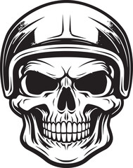 BoneGuard Helmeted Skull Logo Design Skull Sentry Vector Logo with Skull in Helmet