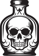 BoneBlend Vector Design with Skull Encased in Bottle SpiritTrap Skull Graphic Icon Design