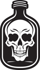 ElixirEnigma Skull in Bottle Vector Icon HauntedHooch Bottle Encased Skull Logo Design