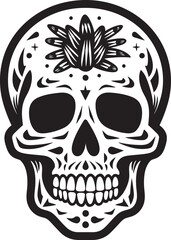 Desert Dread Skull with Cactus Logo Design Spine and Spikes Vector Icon of Skull with Cactus