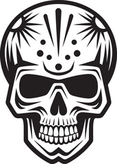 Cactus Skull Oasis Logo Design with Vector Icon Spiked Cranium Skull with Cactus Graphic Design