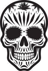 Prickly Perimeter Vector Icon featuring Skull and Cactus Arid Anatomy Skull with Cactus Graphic Logo