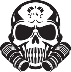 Toxic Tango Vector Icon with Gas Masked Skull Contagion Custodian Gas Mask Adorned Skull Graphic Logo