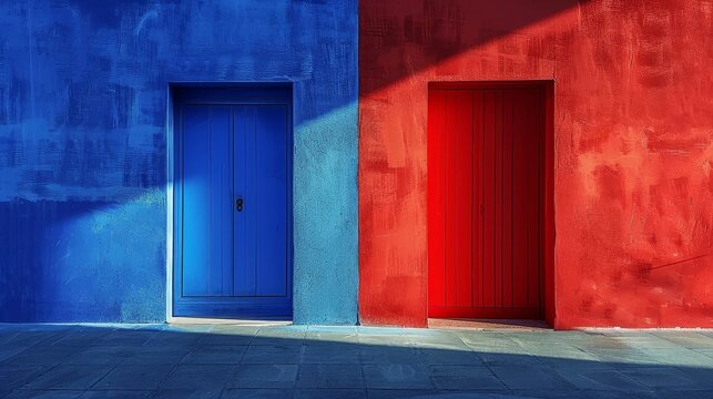 rote und blaue T&uuml;r (Demokraten & Republikaner)