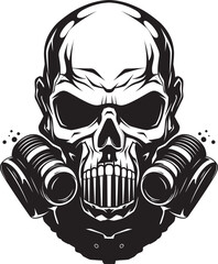 Toxic Tango Vector Icon with Gas Masked Skull Contagion Custodian Gas Mask Adorned Skull Graphic Logo