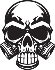 Eerie Emanation Gas Mask Adorned Skull Icon Design Toxic Tango Vector Icon with Gas Masked Skull