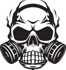 Toxic Tango Vector Icon with Gas Masked Skull Contagion Custodian Gas Mask Adorned Skull Graphic Logo