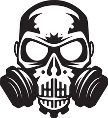 Hazardous Headgear Gas Masked Skull Icon Design Contaminated Crusader Vector Icon with Skull in Gas Mask