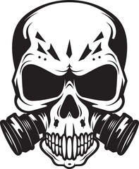 Hazardous Haven Gas Mask Adorned Skull Icon Design Chemical Conqueror Vector Icon with Gas Masked Skull