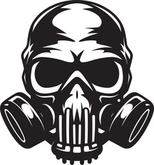 Plague Protector Vector Icon with Gas Masked Skull Eerie Emanation Gas Mask Adorned Skull Graphic Logo