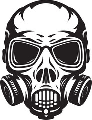 Skull Sentinel Vector Icon with Gas Masked Skull Hazardous Haven Gas Mask Adorned Skull Graphic Logo