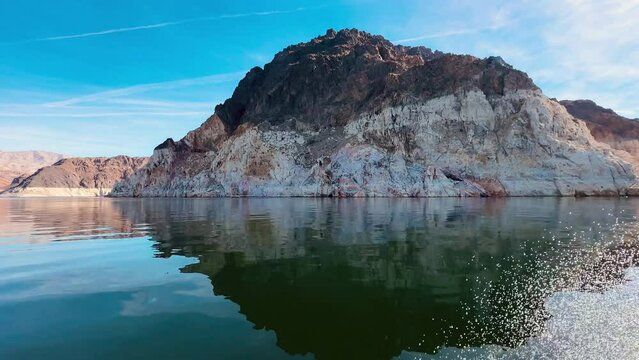 Bathtub ring, showing low water levels at Lake Mead National Recreation Area near Las Vegas, Nevada Nevada