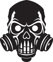 Skull Sentinel Vector Icon with Gas Masked Skull Toxic Guardian Gas Masked Skull Graphic Logo
