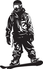 Blizzard Warrior Snowboarding Man Logo Graphic Frosty Ascent Vector Icon of Snowboarding Man