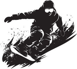 Slope Seeker Graphic Design with Snowboarding Man Icon Blizzard Warrior Snowboarding Man Logo Graphic