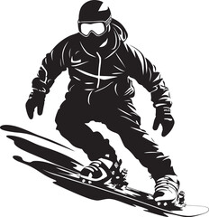 Obraz premium Mountain Carver Snowboarding Man Icon Design Glacier Glide Vector Logo featuring Snowboarding Man