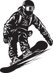 Mountain Carver Snowboarding Man Icon Design Glacier Glide Vector Logo featuring Snowboarding Man