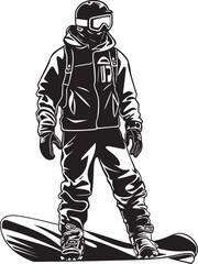 Mountain Maverick Snowboarding Man Icon Design Frozen Fury Vector Logo featuring Snowboarding Man