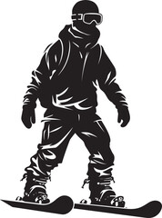 Glacier Glide Vector Icon of Snowboarding Man Summit Swoosh Snowboarding Man Icon Design