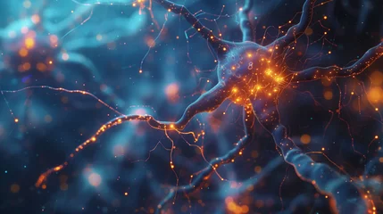 Foto op Plexiglas Macrofotografie Neural network visualization. Brain activity concept.