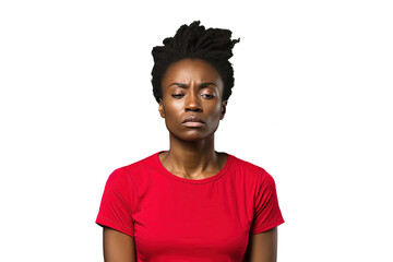 Close up of a worried african woman - obrazy, fototapety, plakaty