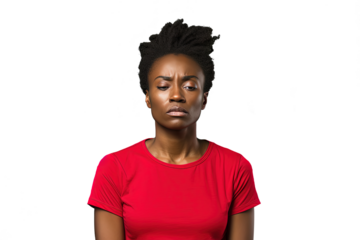 Close up of a worried african woman