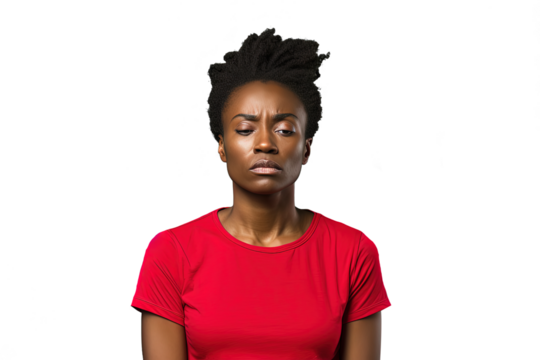 Close up of a worried african woman