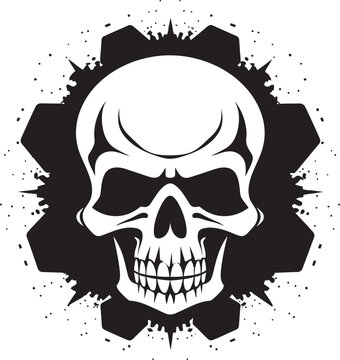Poisonous Portrait Toxic Skull Vector Logo Design Hazardous Head Graphic Icon of Toxic Skull