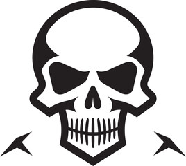 Radioactive Remains Vector Icon of Toxic Skull Chemical Contour Graphic Design with Toxic Skull Icon