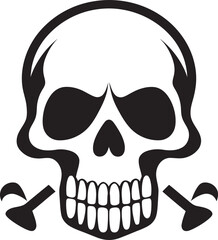 Radioactive Remains Vector Icon of Toxic Skull Chemical Contour Graphic Design with Toxic Skull Icon