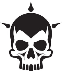 Lethal Emblem Toxic Skull Logo Design Icon Radioactive Remains Vector Icon of Toxic Skull