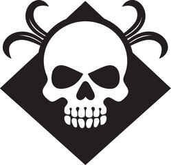 Contaminated Cranium Toxic Skull Icon Design Biohazard Boneyard Vector Graphic of Toxic Skull