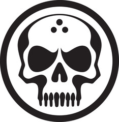 Chemical Contour Graphic Design with Toxic Skull Virulent Visage Toxic Skull Vector Logo