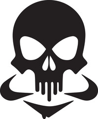 Contaminated Cranium Toxic Skull Icon Design Biohazard Boneyard Vector Graphic of Toxic Skull