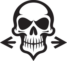 Poisonous Profile Vector Logo with Toxic Skull Contaminated Cranium Toxic Skull Icon Design