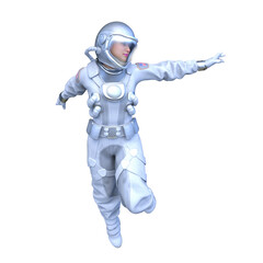 女性宇宙飛行士　3DCGレンダリング