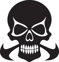 Radioactive Remains Vector Toxic Skull Icon Chemical Contour Graphic Design with Toxic Skull