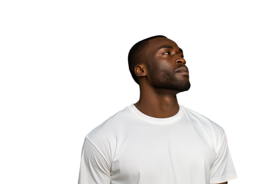 Close up of a thoughtful african man